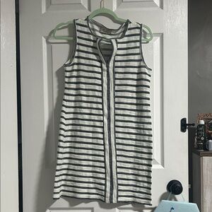 Max Edition gray and White Striped Mini Dress
